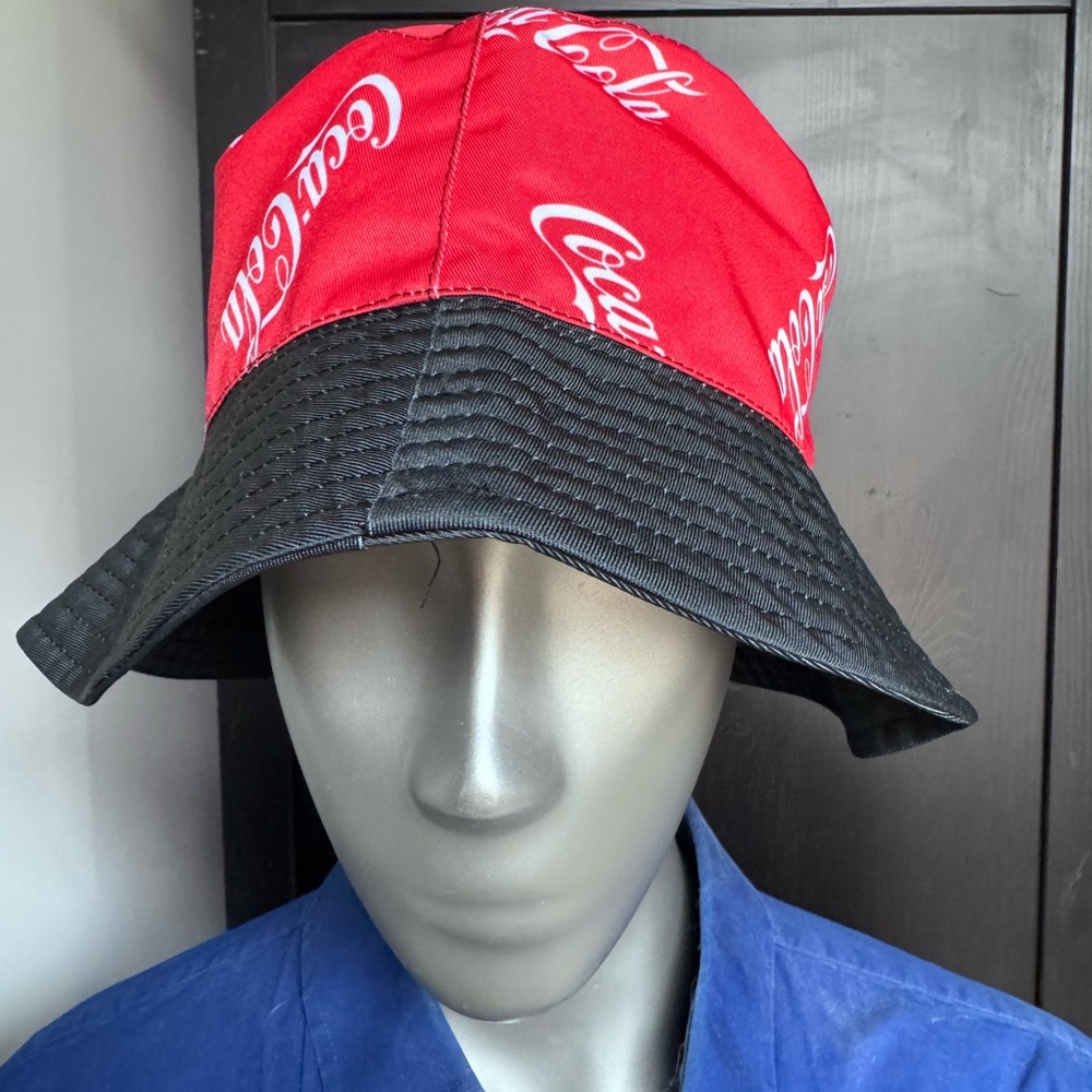 Unisex Coca Cola Red and Black Logo Bucket Hat Cap